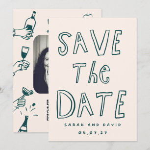 Save The Date Gribouillage Enregistrer la date drôle