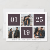 Save The Date Grille Collage Mariage multiphoto (Devant)
