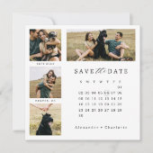 Save The Date Grille photo minimale moderne Collage Calendrier é (Devant)