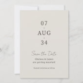 Save The Date Gris colombe | Chic Épurer Mariage Sauvegarder la  (Devant)