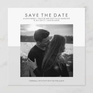 Save The Date Gris doux et blanc minimal Enregistrer la date   P