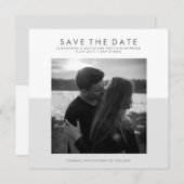 Save The Date Gris doux et blanc minimal Enregistrer la date | P (Devant / Derrière)