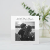Save The Date Gris doux et blanc minimal Enregistrer la date | P (Debout devant)