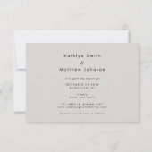 Save The Date Gris Élégant Script Photo moderne Simple Mariage (Dos)