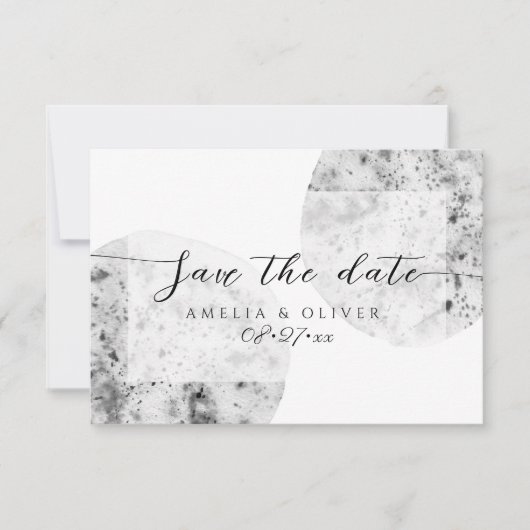 Save The Date gris minimaliste | MARIAGE (Devant)
