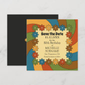 Save The Date Groovy 80th Birthday Good Vibes Retro 60s Music (Devant / Derrière)