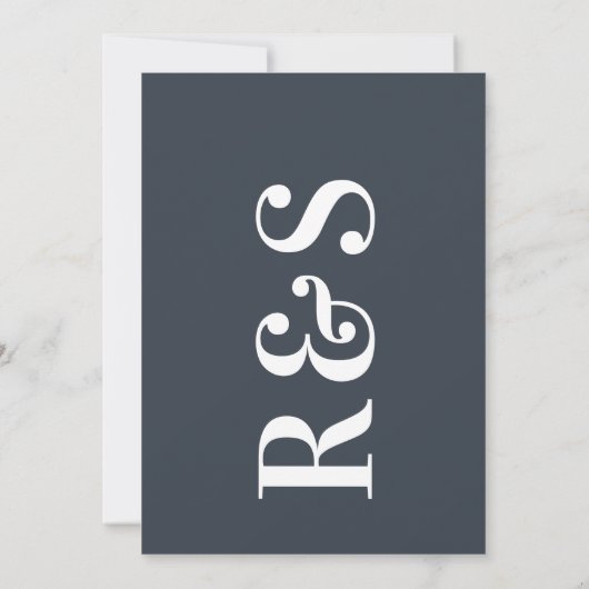 Save The Date Gros Monogramme Moderne Simple (Dos)