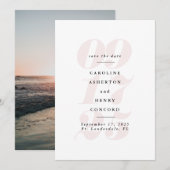 Save The Date Gros rendez-vous grande photo rose blush (Devant / Derrière)