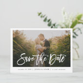 Save The Date Grosse photo Calligraphie horizontale Enregistrer  (Debout devant)