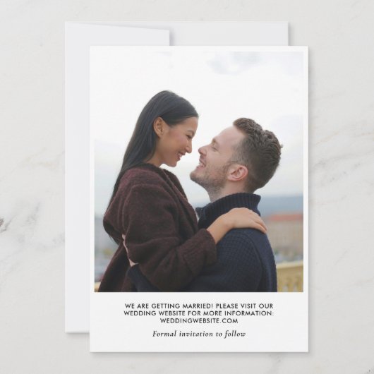 Save The Date Grosse photo Calligraphie minimale Enregistrer la  (Dos)