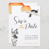 Save The Date Grotte japonaise et mariage en bambou Enregistrer  (Devant / Derrière)