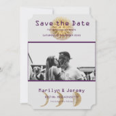 Save The Date Grunge Photo Purple Zodiac Appartement Enregistrer (Devant)