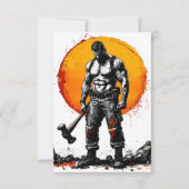 Save The Date guerrier barbare médiéval imaginaire hummer force (Devant)