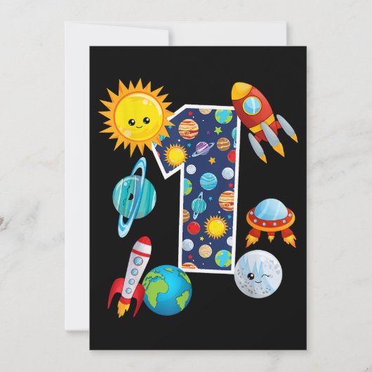 Save The Date Guide de la planète spatiale 1 an 1er anniversaire (Devant)