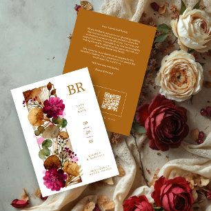 Save The Date Guirlande de mariage cottagecore botanique vintage