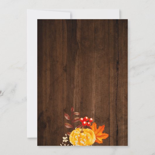 Save The Date Guirlande lumineuse citrouille en bois rustique po (Dos)