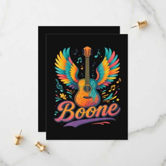 Save The Date Guitare Boone (Devant/Arrière en situation)