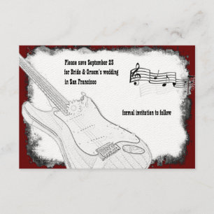 Save The Date Guitare électrique Noir Rouge Blanc Musique Enregi