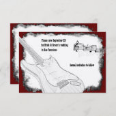 Save The Date Guitare électrique Noir Rouge Blanc Musique Enregi (Devant / Derrière)