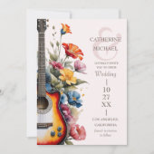 Save The Date Guitare Wildflower Esperluette Mariage Musical (Devant)