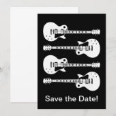 Save The Date Guitares Électriques Graphique en Blanc (Devant / Derrière)