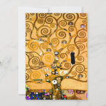 Save The Date Gustav Klimt Arbre de vie<br><div class="desc">Carte représentant la fresque murale de Gustav Klimt, L’arbre de vie, La Frieze Stoclet (1905-1911). Il se compose de trois mosaïques : The Expectation, Knight et The Embrace. Une belle femme, un arbre doré et deux amants dans une étreinte sont représentés. Un cadeau merveilleux pour les amateurs d'Art Nouveau et...</div>