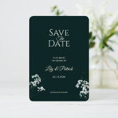 Save The Date Gypsophile vert émeraude élégant pour bébé