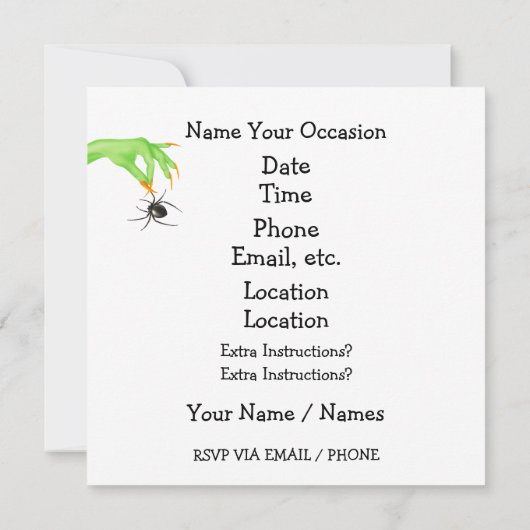 Save The Date Halloween amusant (Dos)