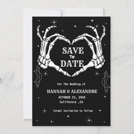 Save The Date Halloween Dark Moody Mariage gothique (Devant)