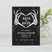 Save The Date Halloween Dark Moody Mariage gothique (Debout devant)