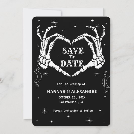 Save The Date Halloween Dark Moody Mariage gothique (Devant)