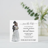 Save The Date halloween squelettes éffrayants marié et marié (Debout devant)