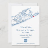 Save The Date Hamptons Montauk Mariage Code QR élégant (Devant)