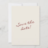 Save The Date Hand Drawn Burgundy Romantic Whimsical Wedding (Devant)