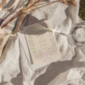 Save The Date Hand Drawn Green Pink Bow Floral Photo Wedding