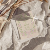 Save The Date Hand Drawn Green Pink Bow Floral Summer Wedding