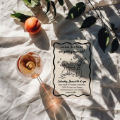 Save The Date Hand Drawn Whimsical cosmic moon wedding invite