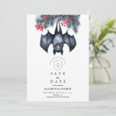 Save The Date Hanging Bat Gothique Mariage d'hiver (Debout devant)