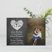 Save The Date Hanging Heart Tree Chalkboard Mariage Collection (Debout devant)