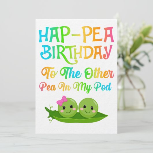 Save The Date Hap-pea Anniversaire à l'autre pois dans mon pod (Debout devant)
