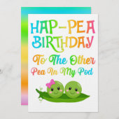 Save The Date Hap-pea Anniversaire à l'autre pois dans mon pod (Devant / Derrière)