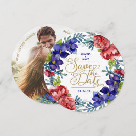 Save the date | Happiness Waterverf Floral Kaart