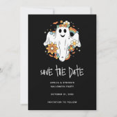 Save The Date Happy Ghost Retro Hippie Vibe Halloween (Devant)