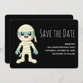 Save The Date Happy Mummy Halloween Monster Enregistrer la date (Devant / Derrière)