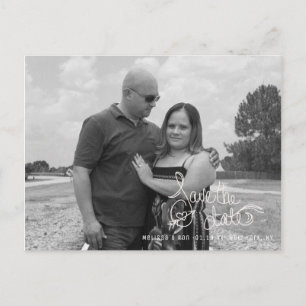 Save the Date Hart Pijl Script Hand Lettering Po Briefkaart