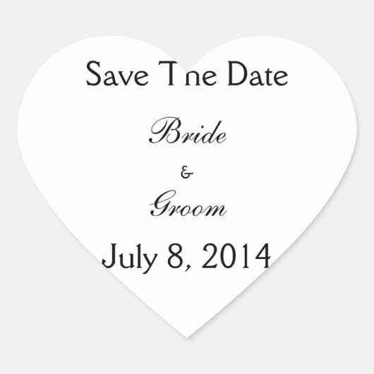 Save the date hart sticker (Voorkant)