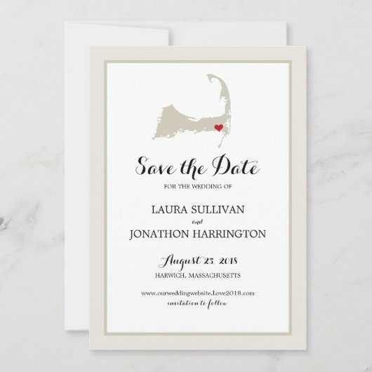 Save The Date Harwich Wequassett Cape Cod | MARIAGE (Devant)