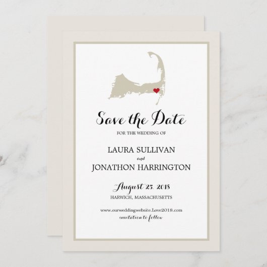Save The Date Harwich Wequassett Cape Cod | MARIAGE (Devant / Derrière)