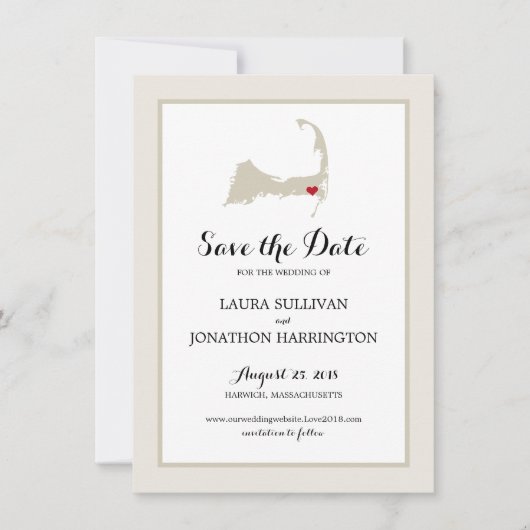 Save The Date Harwich Wequassett Cape Cod | MARIAGE (Devant)