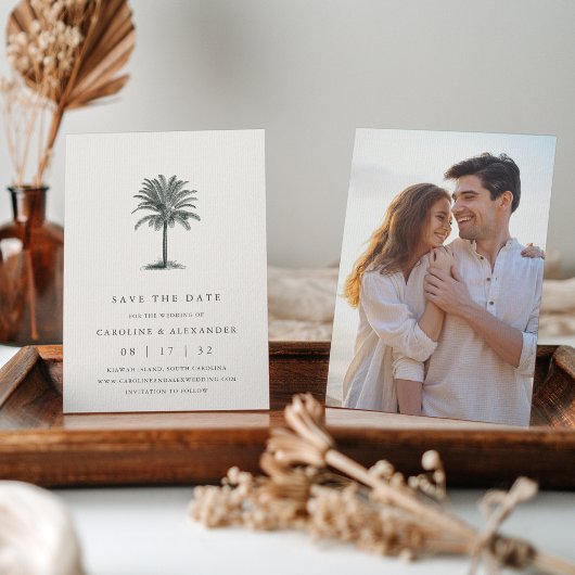 Save The Date Havana Palm | Élégant Vintage Tropical